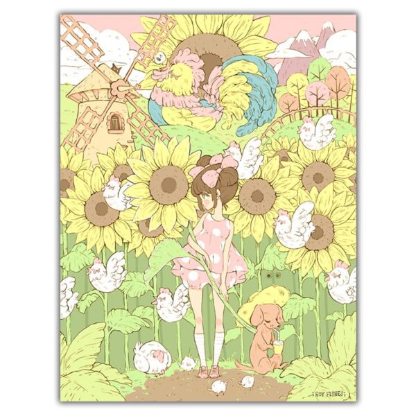 Sunflower-Print-postal