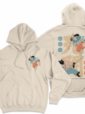 Poleron hoodie gatos samurai